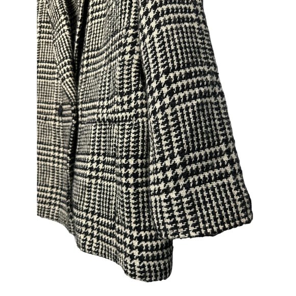 Talbots Ladies Black/White Business Wool Blend Button Pea Coat Size 12 Petite - Picture 4 of 6